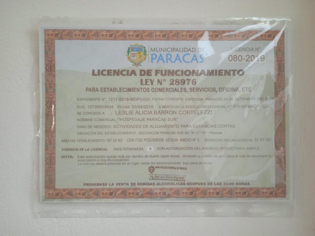 Hospedaje Paracas Sur Eksteriør bilde